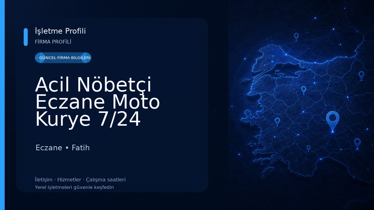 Acil Nöbetçi Eczane Moto Kurye 7/24 -Pharmacy -Delivery- Eczane Kurye İstanbul Fatih 