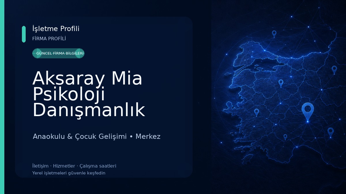 Aksaray Mia Psikoloji Danışmanlık Dikkat ve Algı Geliştirme Merkezi Anaokulu & Çocuk Gelişimi
