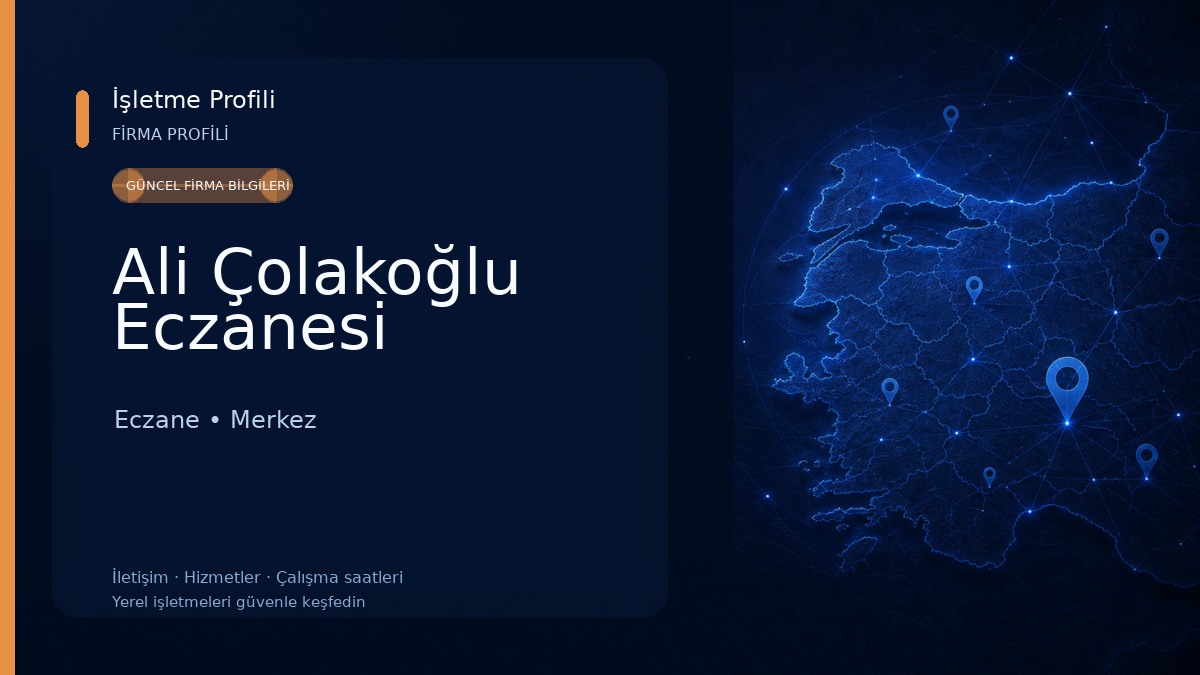 Ali Çolakoğlu Eczanesi Eczane