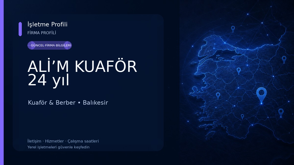 ALİ’M KUAFÖR 24 yıl Kuaför & Berber